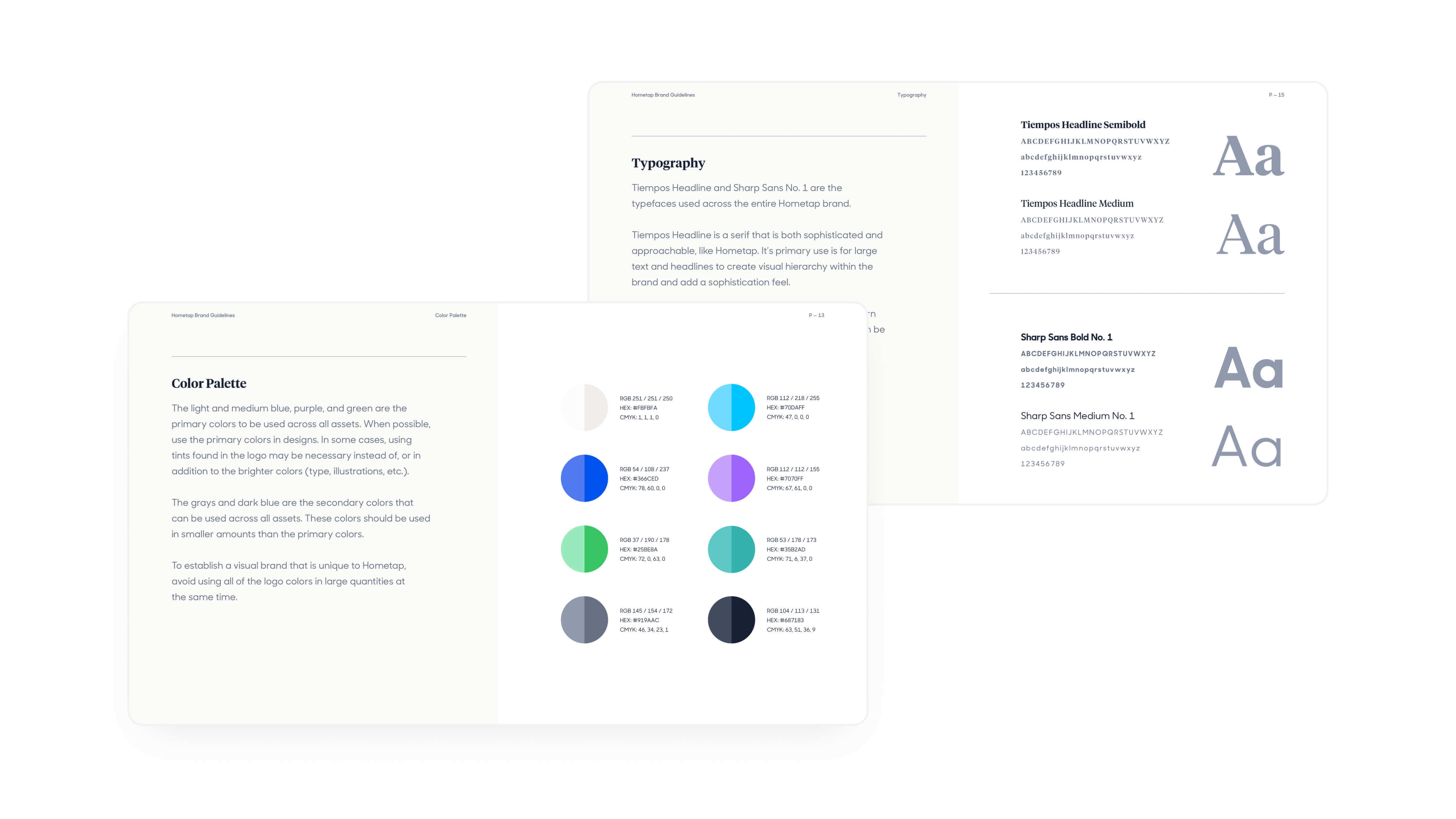 Hometap's color palette and typography